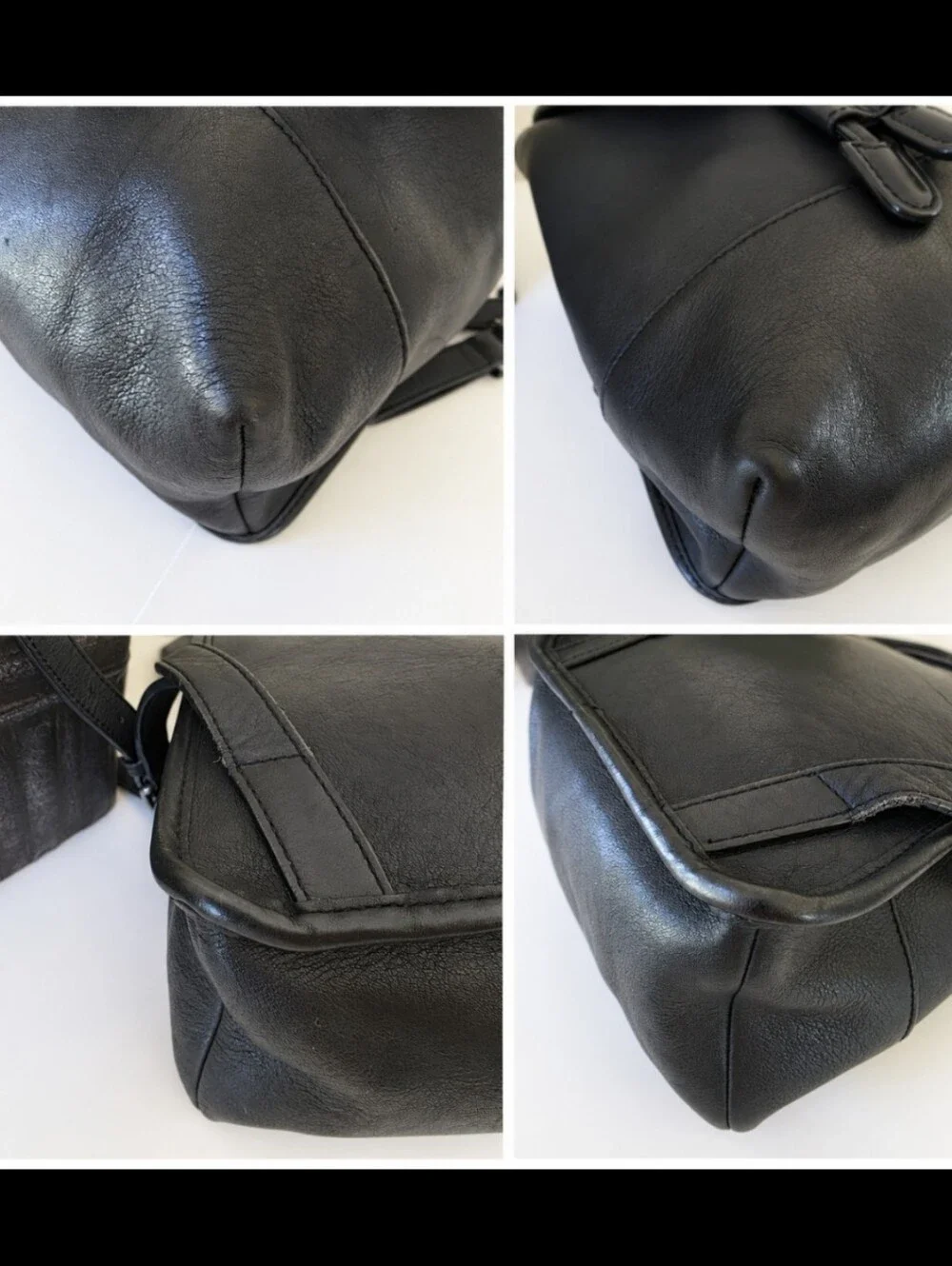 Vintage Coach Daypack 9960 Black Leather Backpack Made In India 2007